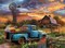Rustic Farmhouse Barn Truck Diamond Painting Kit for Adults – 5D Full Drill DIY Flower Landscape Diamond Art Set, Round Gem Painting Craft for Home Wall Décor, 12 x 16 Inch